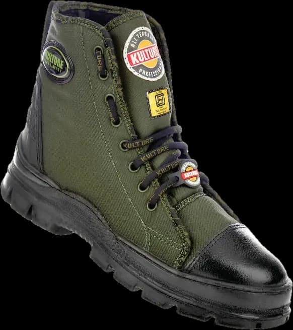 Kulture Jungle Tiger canvas boot in olive
